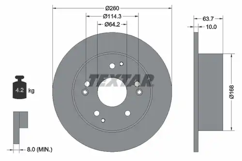 спирачен диск TEXTAR 92169703