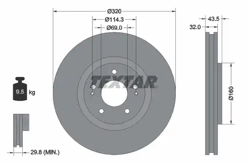 спирачен диск TEXTAR 92169903