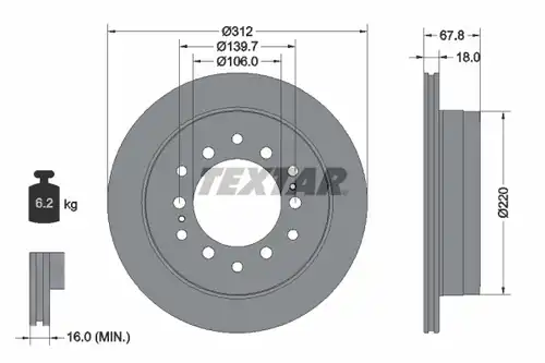 спирачен диск TEXTAR 92170103