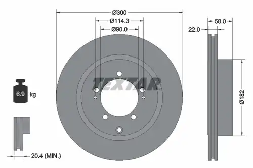 спирачен диск TEXTAR 92170603