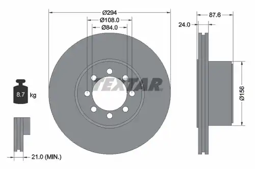 спирачен диск TEXTAR 92171700