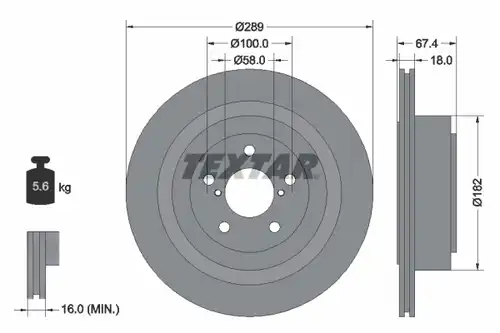 спирачен диск TEXTAR 92173603