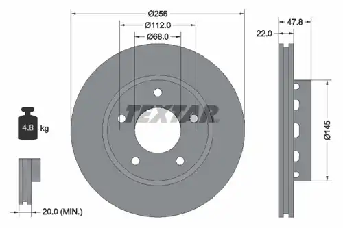 спирачен диск TEXTAR 92174203