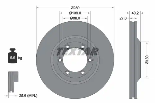 спирачен диск TEXTAR 92174803