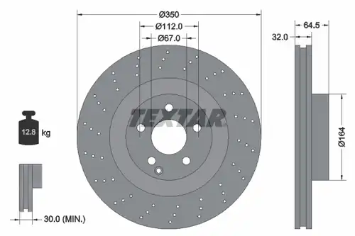 спирачен диск TEXTAR 92176403