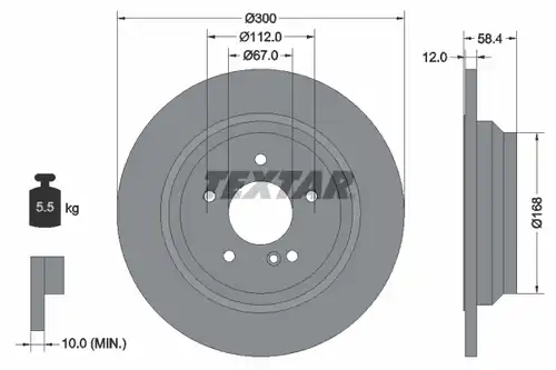 спирачен диск TEXTAR 92176503