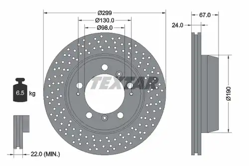 спирачен диск TEXTAR 92176705