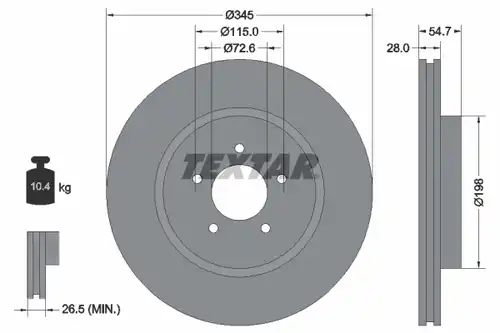 спирачен диск TEXTAR 92177105