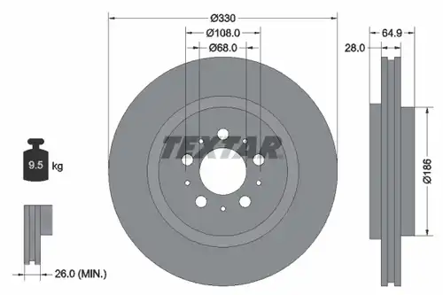 спирачен диск TEXTAR 92178303