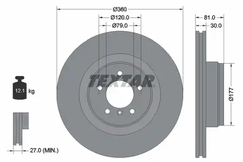 спирачен диск TEXTAR 92178403