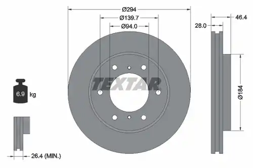 спирачен диск TEXTAR 92180205