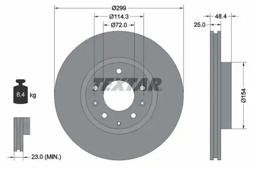 спирачен диск TEXTAR 92180703