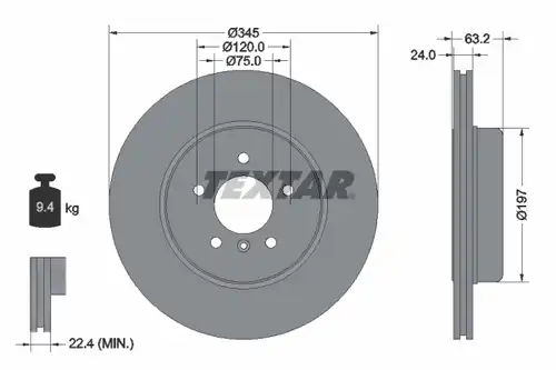 спирачен диск TEXTAR 92182525