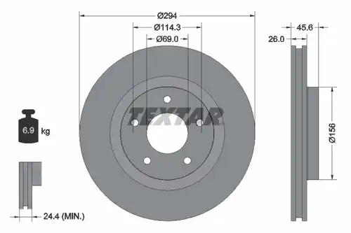 спирачен диск TEXTAR 92184403