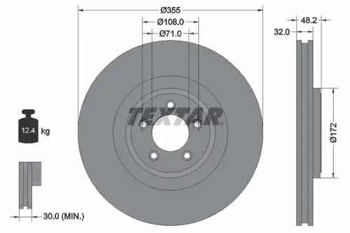 спирачен диск TEXTAR 92186305