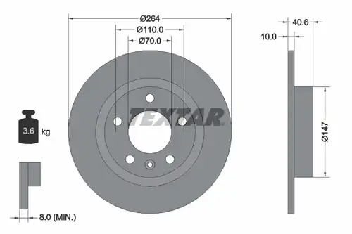 спирачен диск TEXTAR 92186403