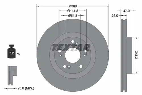 спирачен диск TEXTAR 92186503