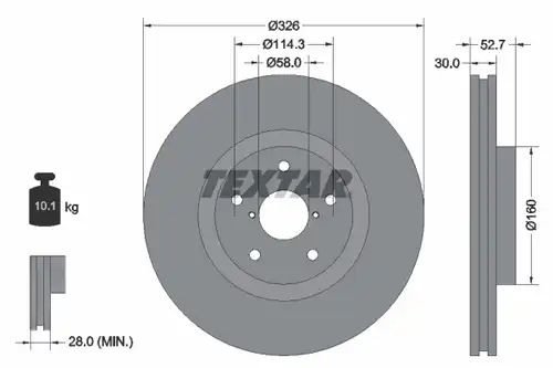 спирачен диск TEXTAR 92194303