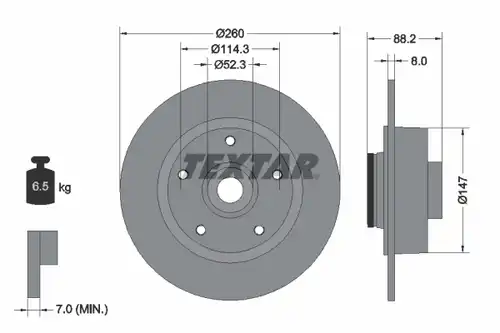 спирачен диск TEXTAR 92195903