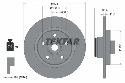 спирачен диск TEXTAR 92196203