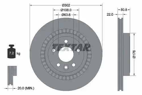 спирачен диск TEXTAR 92196403