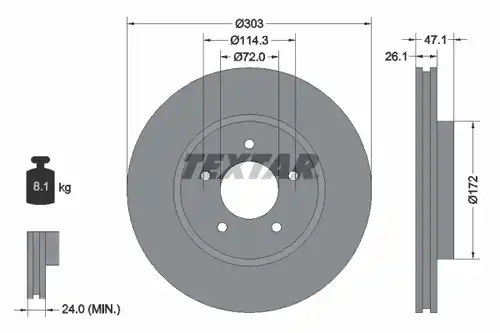 спирачен диск TEXTAR 92197703