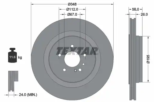 спирачен диск TEXTAR 92198003