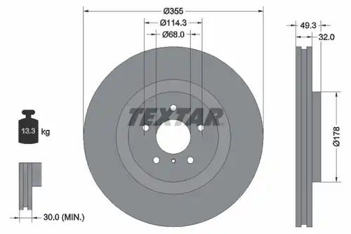 спирачен диск TEXTAR 92199105