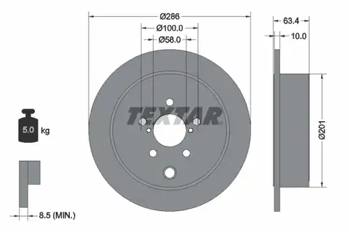 спирачен диск TEXTAR 92200000