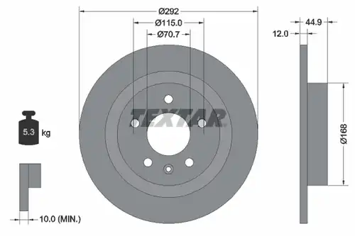 спирачен диск TEXTAR 92205703