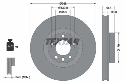 спирачен диск TEXTAR 92213603