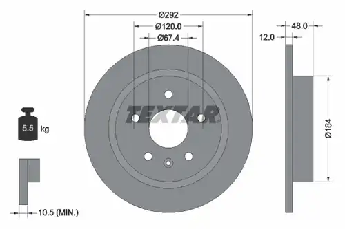 спирачен диск TEXTAR 92222903