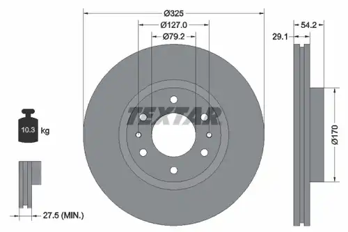 спирачен диск TEXTAR 92226200