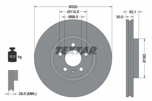 спирачен диск TEXTAR 92229303