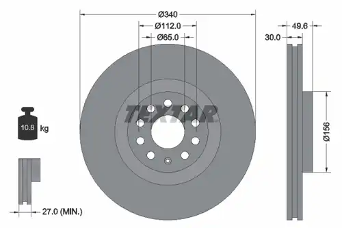 спирачен диск TEXTAR 92229805