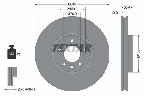 спирачен диск TEXTAR 92230305