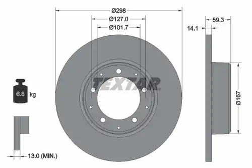 спирачен диск TEXTAR 92230503