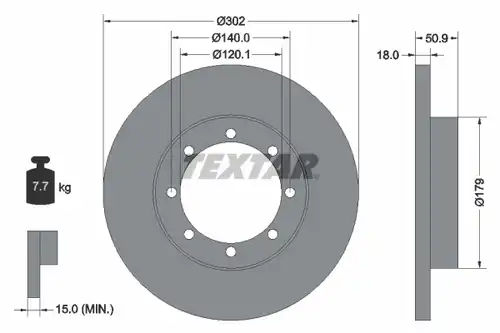 спирачен диск TEXTAR 92230803