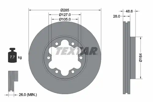 спирачен диск TEXTAR 92234900