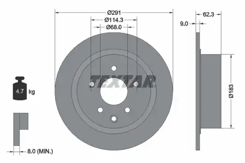 спирачен диск TEXTAR 92237103