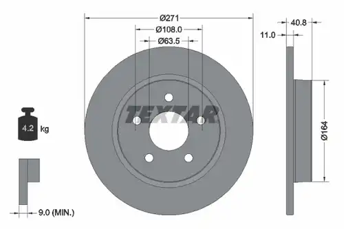 спирачен диск TEXTAR 92239003