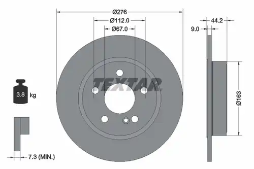 спирачен диск TEXTAR 92241303