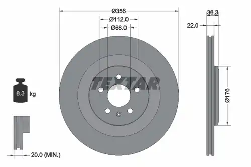 спирачен диск TEXTAR 92241803