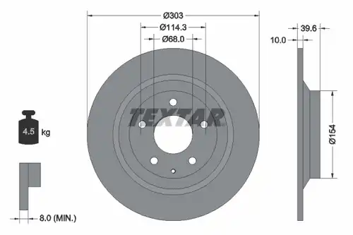 спирачен диск TEXTAR 92242703