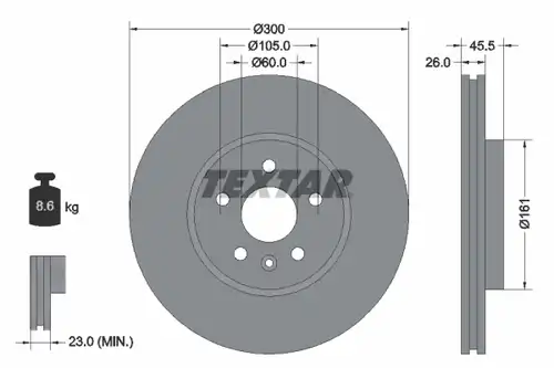 спирачен диск TEXTAR 92243303