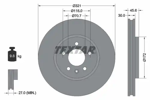 спирачен диск TEXTAR 92256803