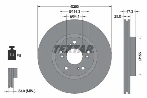 спирачен диск TEXTAR 92257303