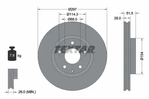 спирачен диск TEXTAR 92257403