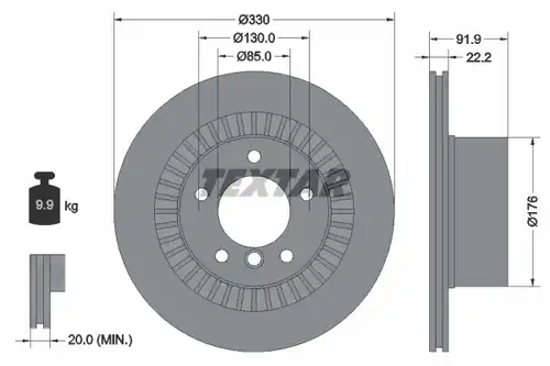 спирачен диск TEXTAR 92261903