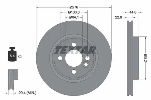 спирачен диск TEXTAR 92262403